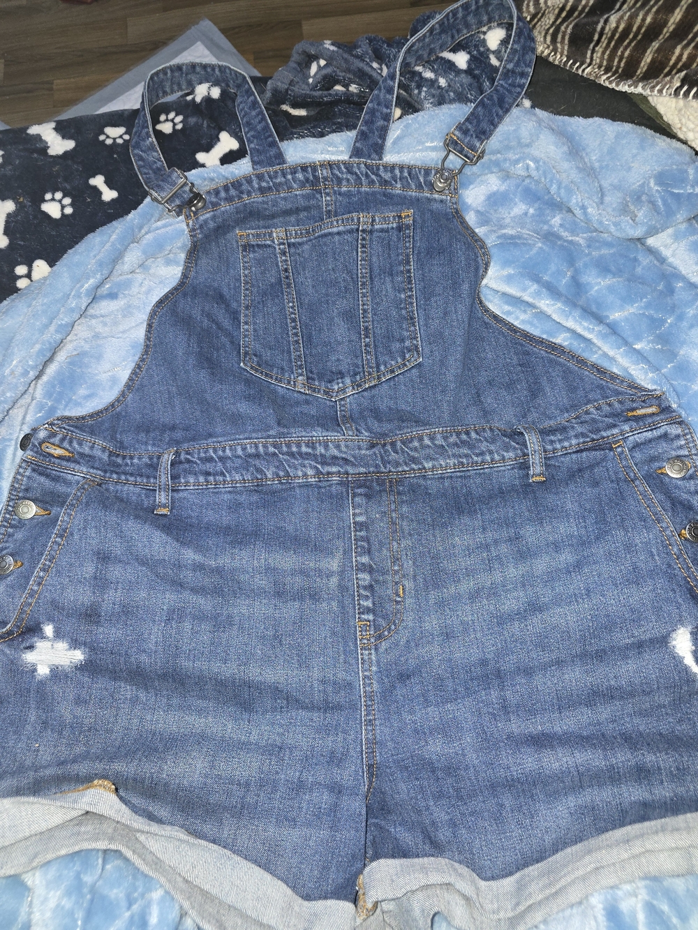 Old Navy Denim Overall Shorts XL Good